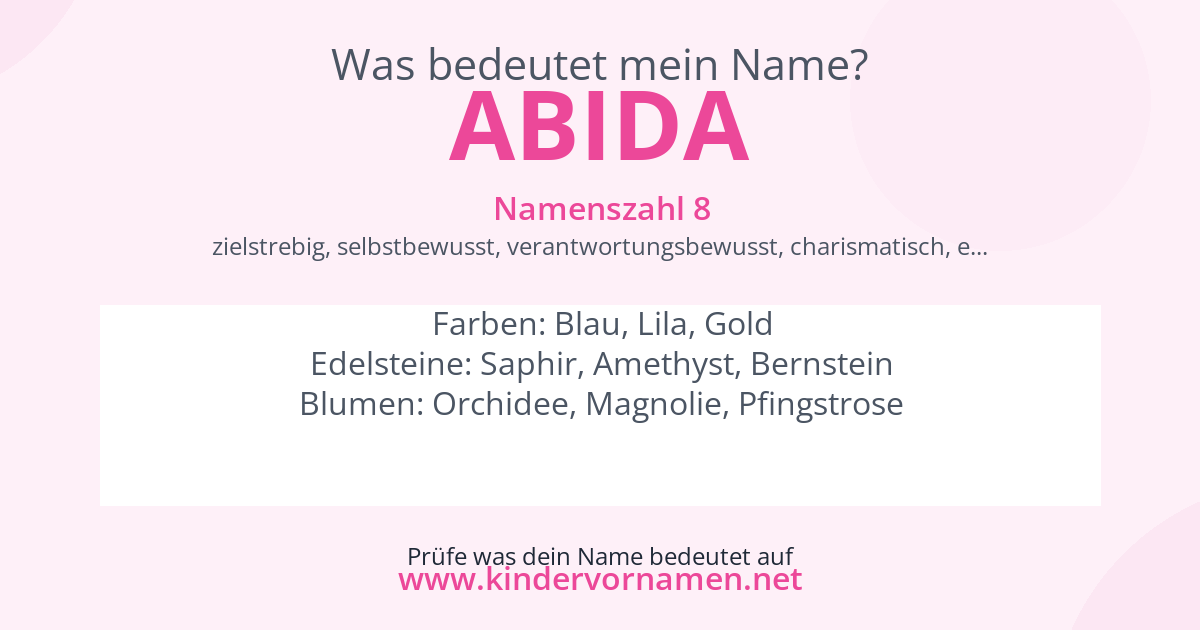 Was bedeutet der Name Abida?