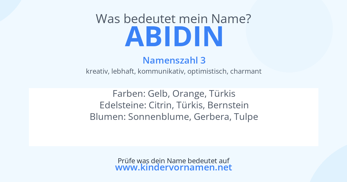 Was bedeutet der Name Abidin?