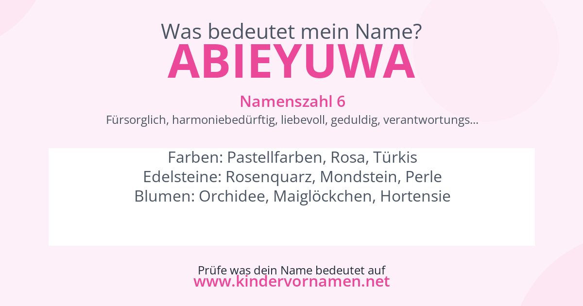 Was bedeutet der Name Abieyuwa?