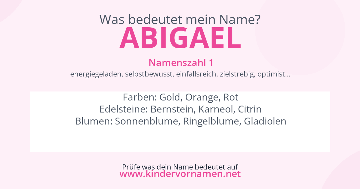 Was bedeutet der Name Abigael?