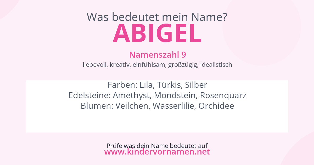 Was bedeutet der Name Abigel?