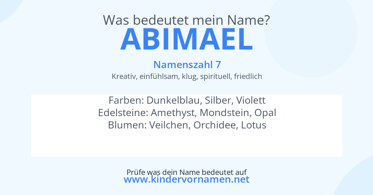 Was bedeutet der Name Abimael?
