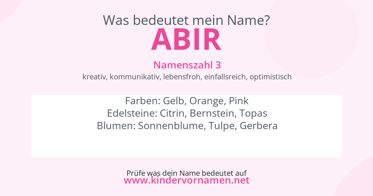 Was bedeutet der Name Abir?