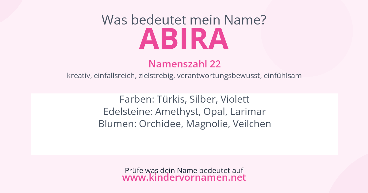 Was bedeutet der Name Abira?