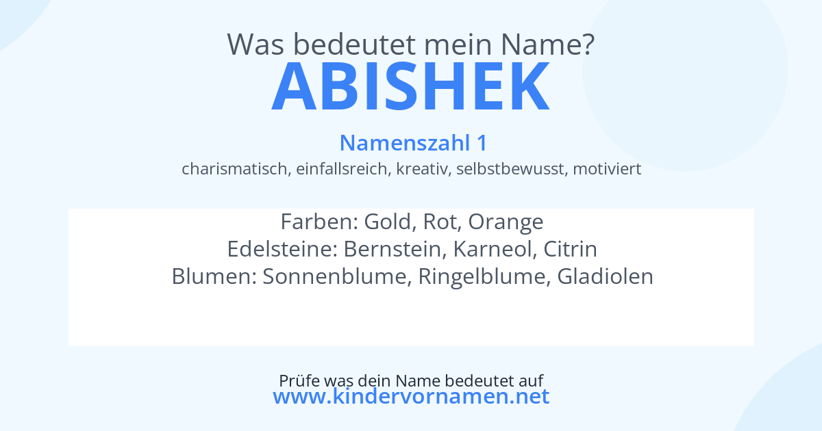 Was bedeutet der Name Abishek?