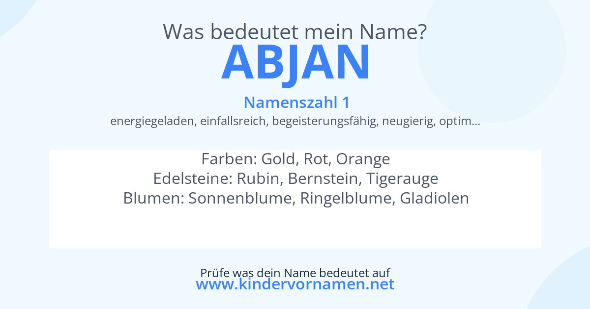 Was bedeutet der Name Abjan?