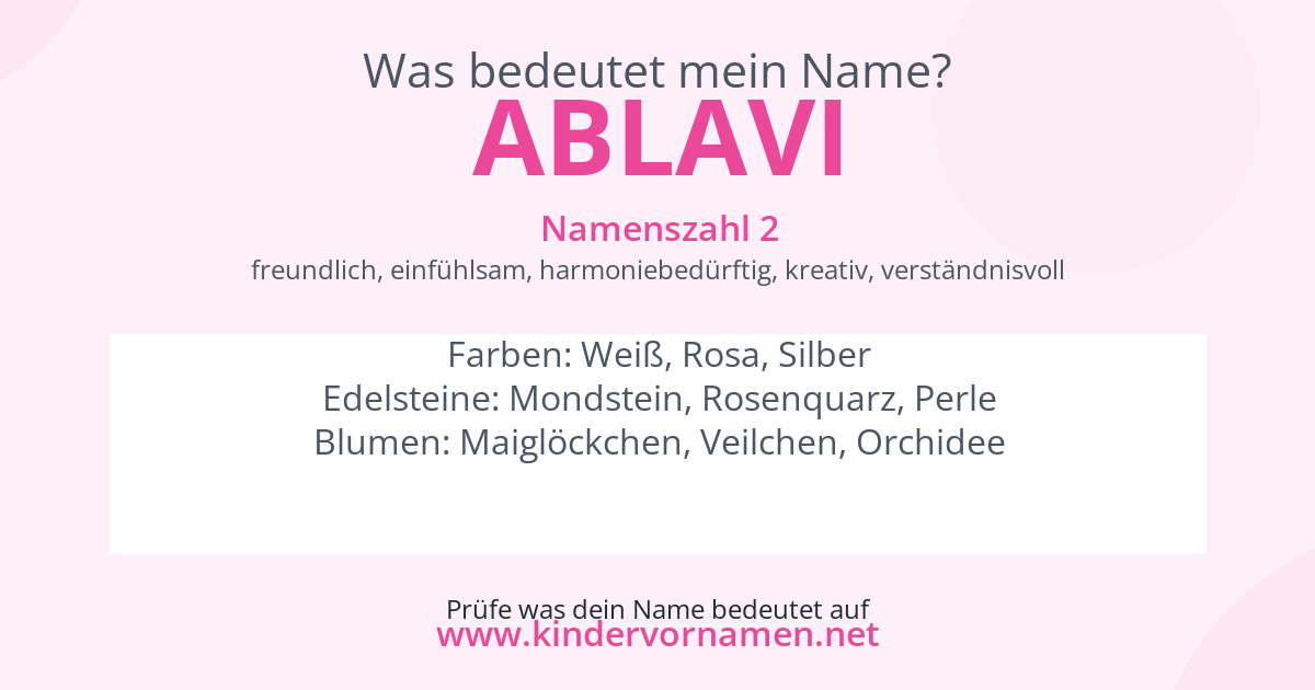 Was bedeutet der Name Ablavi?