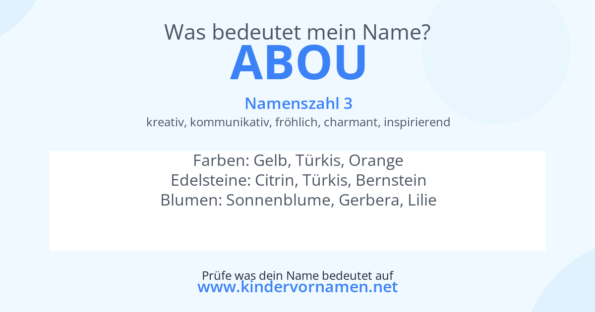 Was bedeutet der Name Abou?