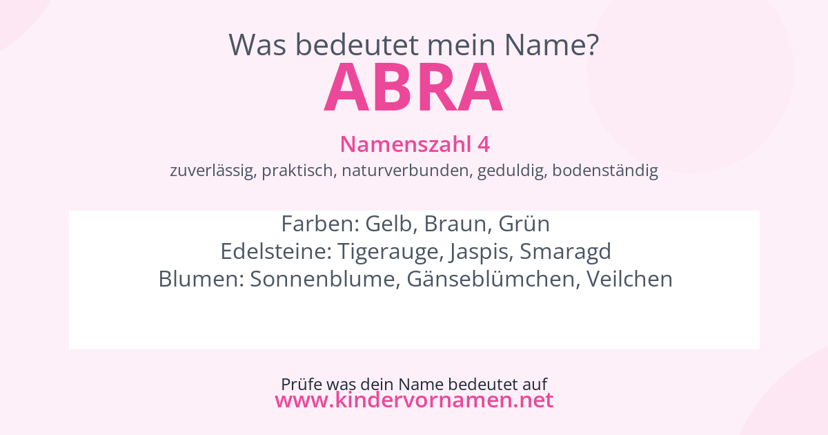 Was bedeutet der Name Abra?