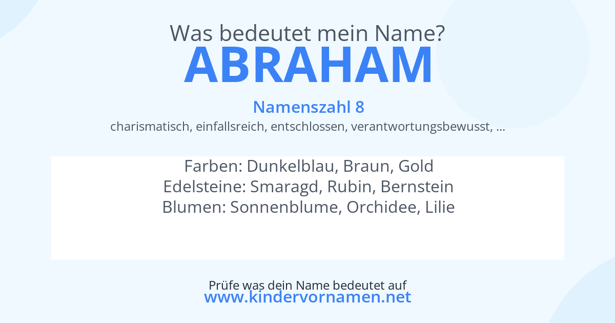 Was bedeutet der Name Abraham?