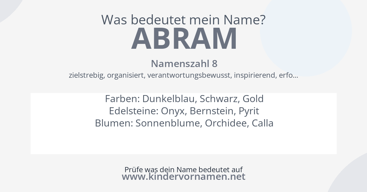 Was bedeutet der Name Abram?