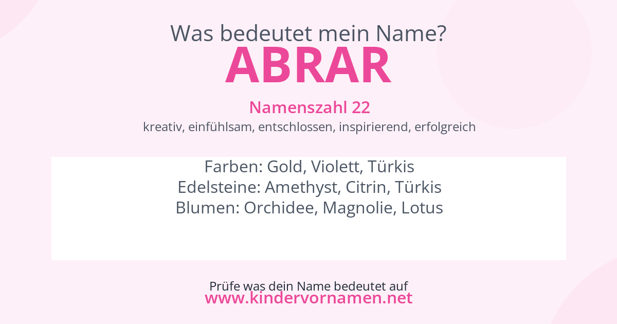 Was bedeutet der Name Abrar?