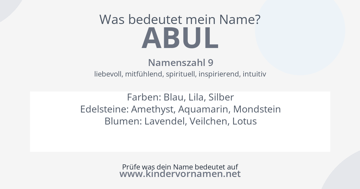 Was bedeutet der Name Abul?