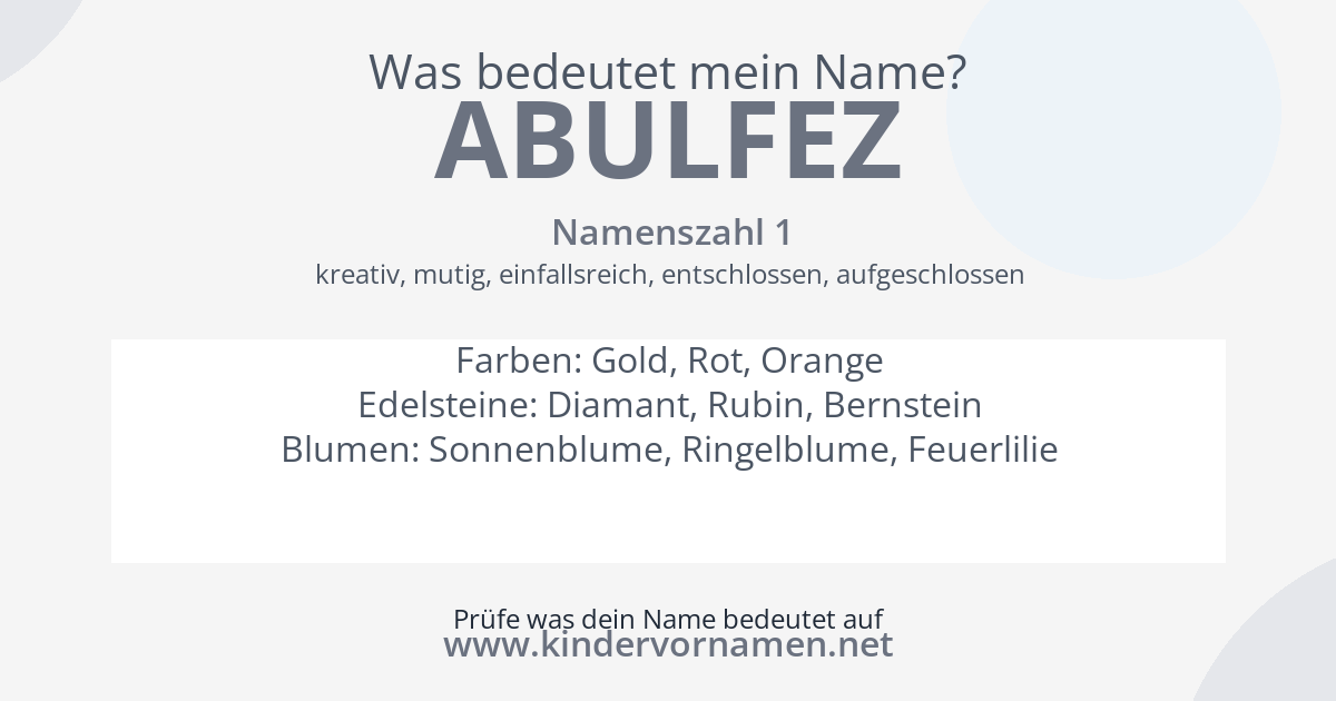 Was bedeutet der Name Abulfez?