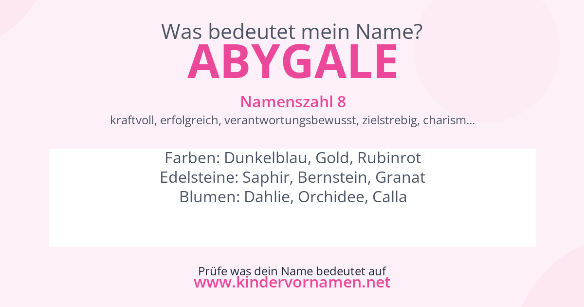 Was bedeutet der Name Abygale?