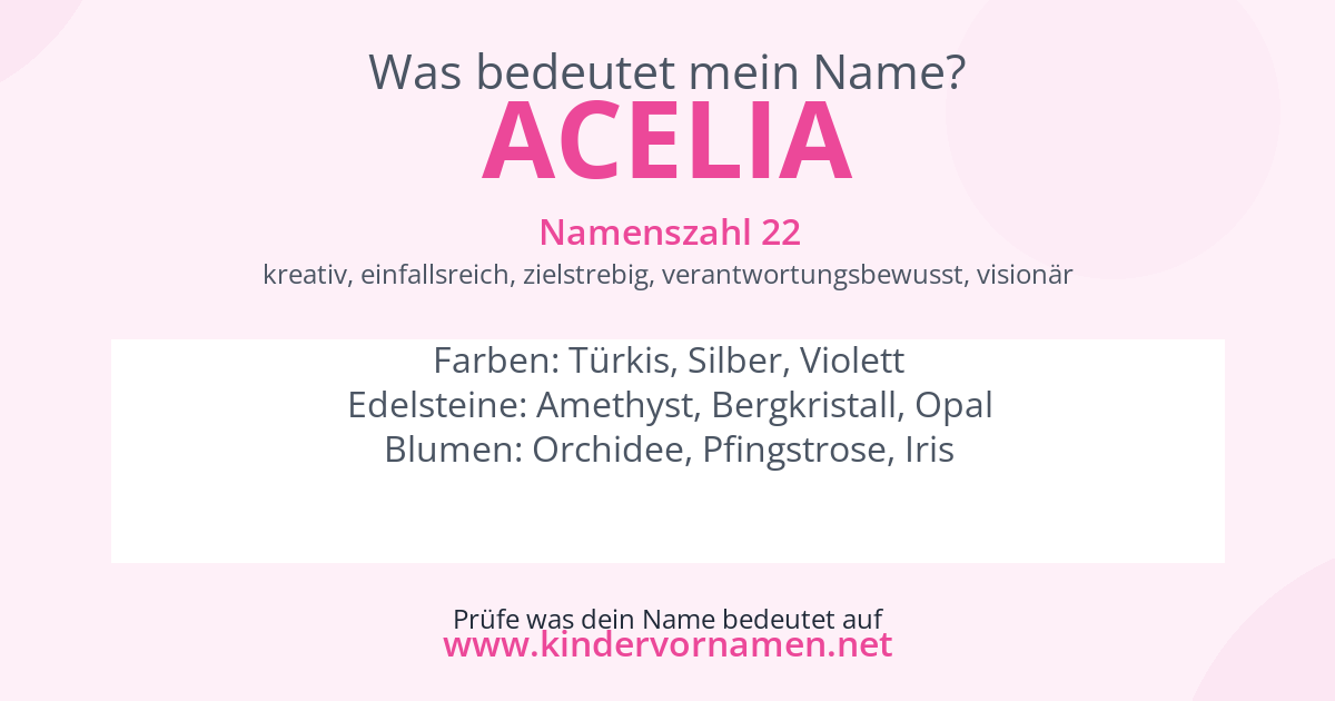 Was bedeutet der Name Acelia?