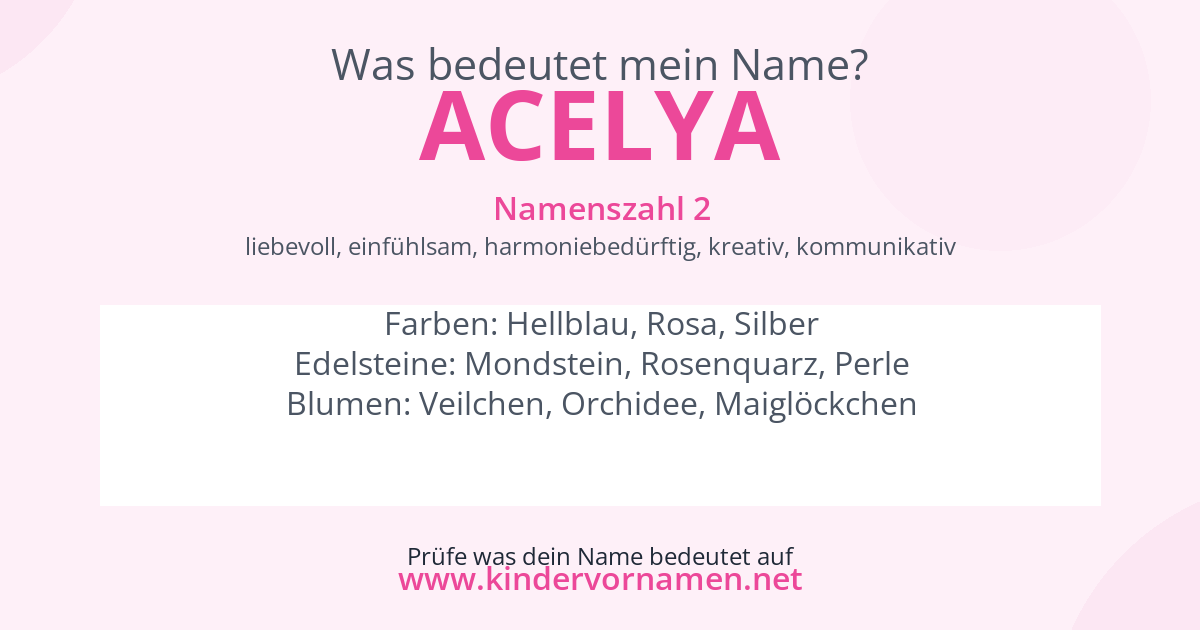 Was bedeutet der Name Acelya?