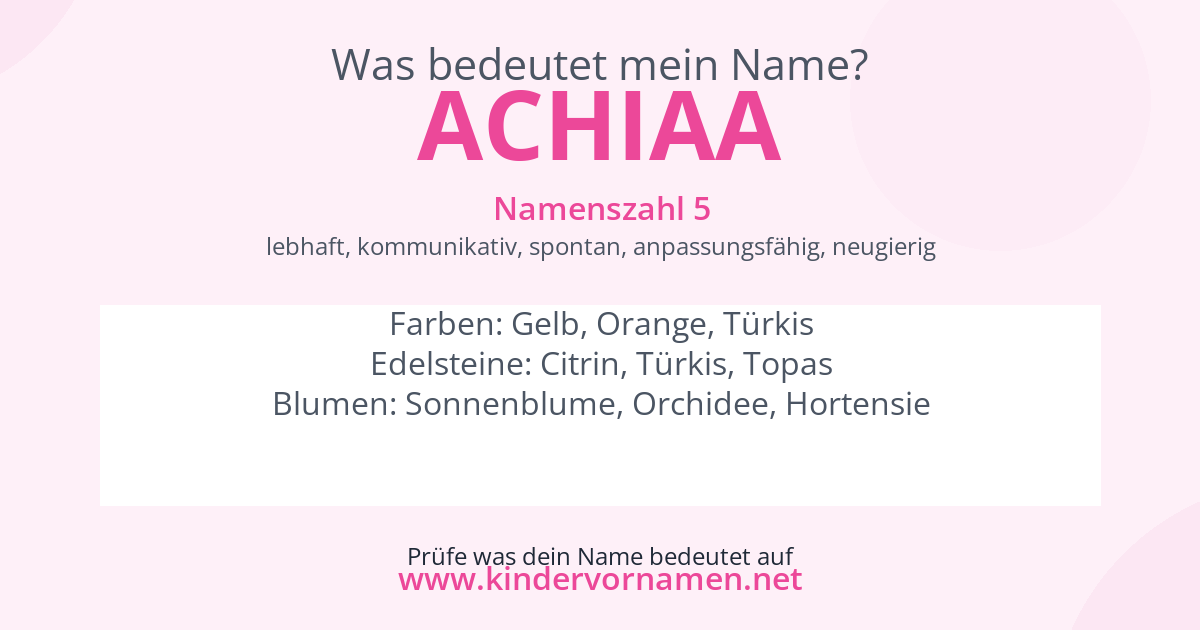 Was bedeutet der Name Achiaa?