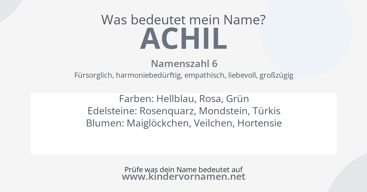 Was bedeutet der Name Achil?