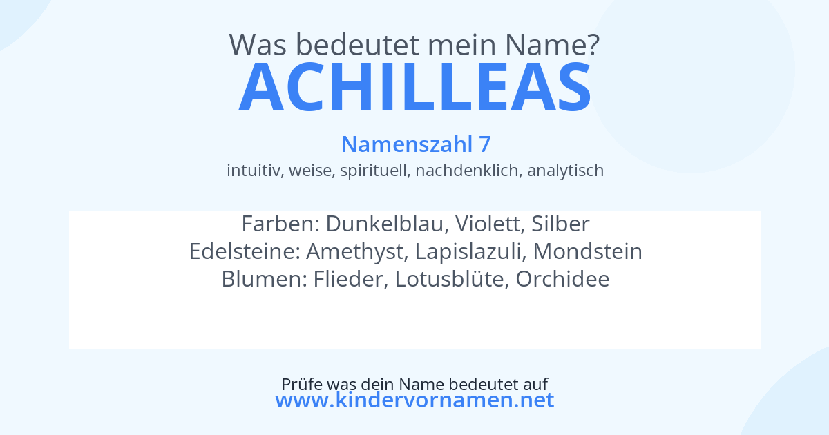 Was bedeutet der Name Achilleas?