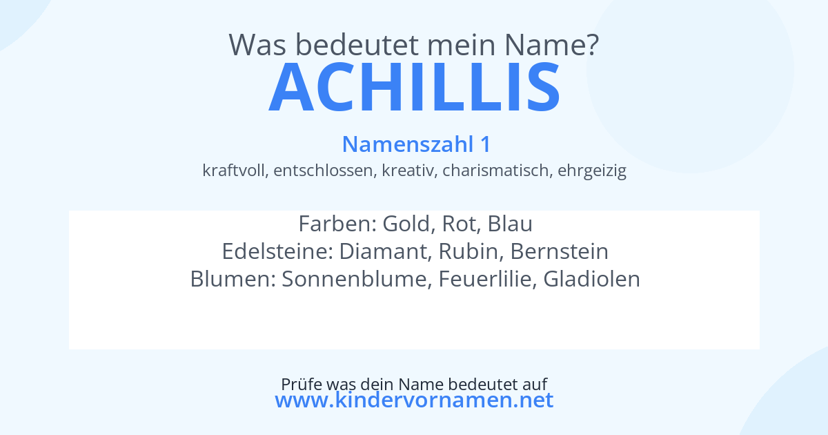 Was bedeutet der Name Achillis?