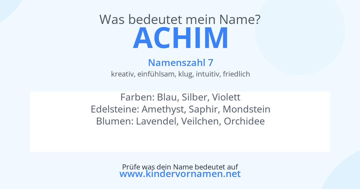 Was bedeutet der Name Achim?