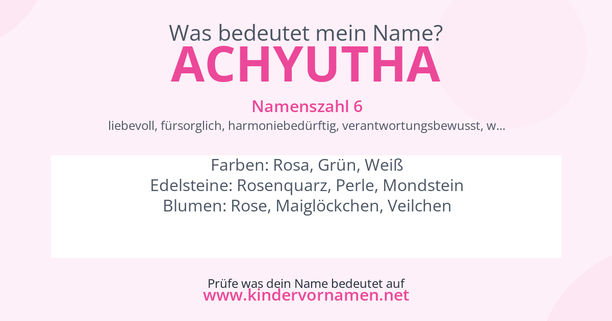 Was bedeutet der Name Achyutha?