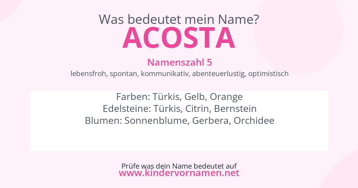 Was bedeutet der Name Acosta?