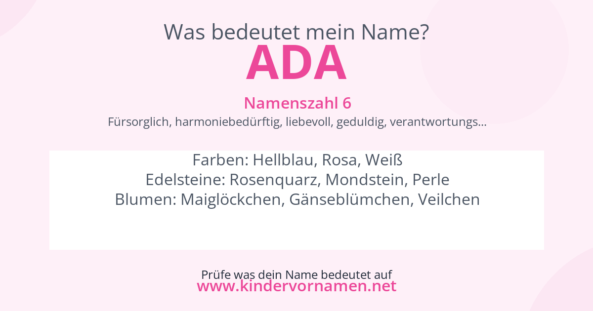 Was bedeutet der Name Ada?
