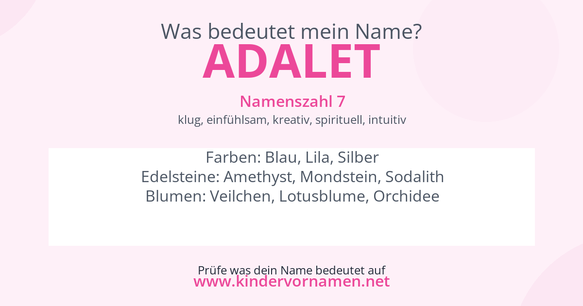 Was bedeutet der Name Adalet?