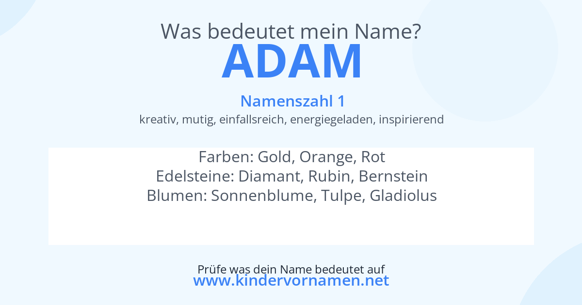 Was bedeutet der Name Adam?
