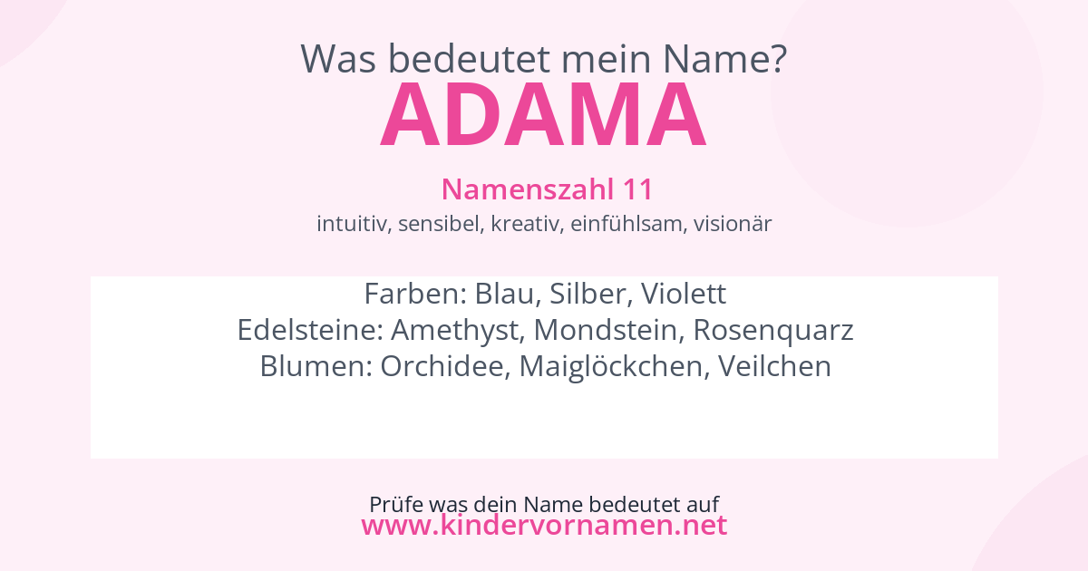 Was bedeutet der Name Adama?