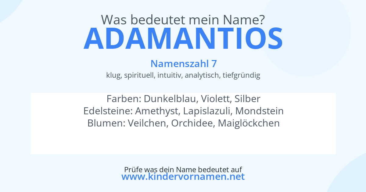 Was bedeutet der Name Adamantios?