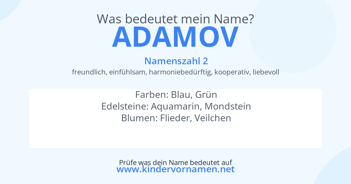Was bedeutet der Name Adamov?