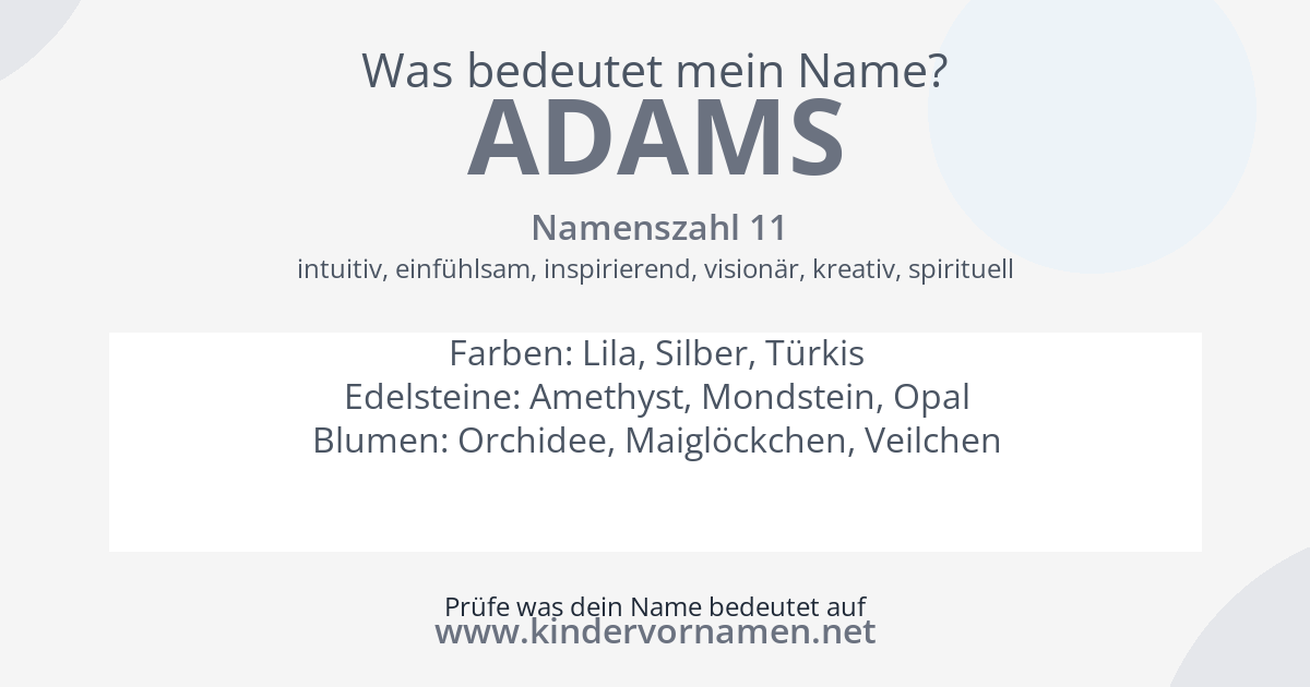 Was bedeutet der Name Adams?
