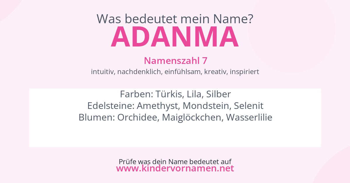 Was bedeutet der Name Adanma?