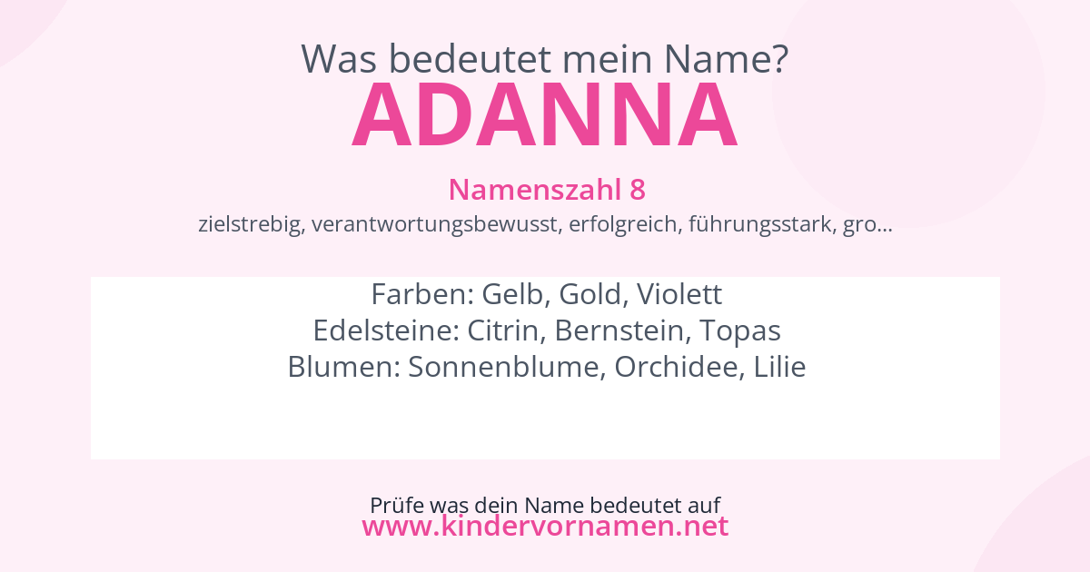 Was bedeutet der Name Adanna?