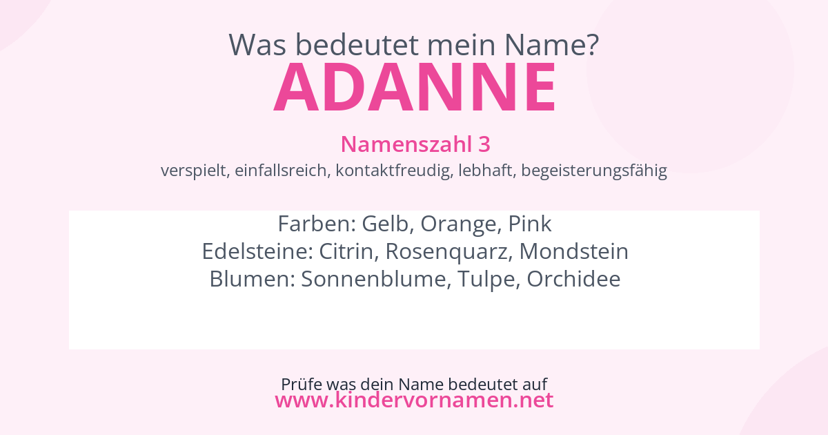 Was bedeutet der Name Adanne?