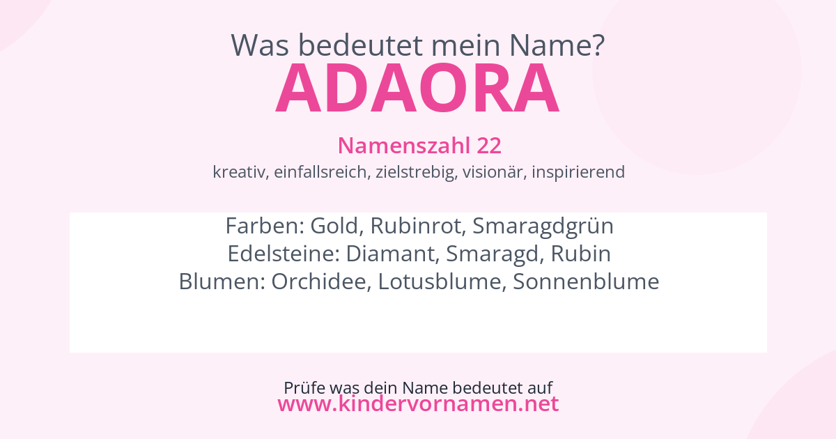Was bedeutet der Name Adaora?