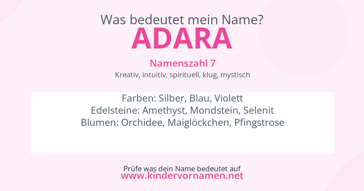 Was bedeutet der Name Adara?
