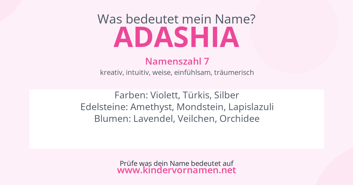 Was bedeutet der Name Adashia?