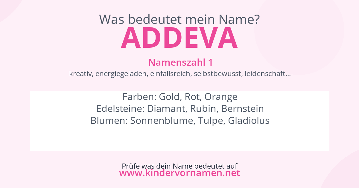 Was bedeutet der Name Addeva?