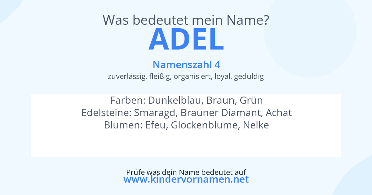 Was bedeutet der Name Adel?