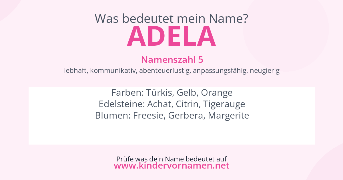 Was bedeutet der Name Adela?