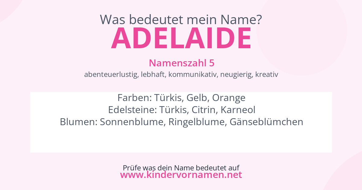 Was bedeutet der Name Adelaide?