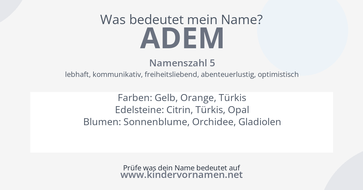 Was bedeutet der Name Adem?