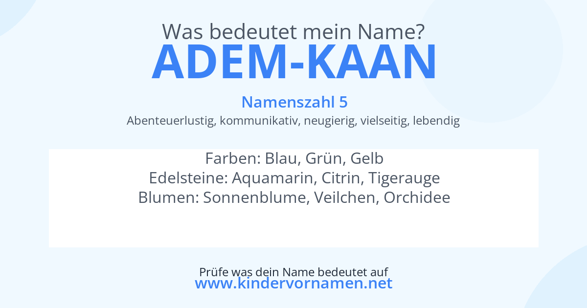 Was bedeutet der Name Adem-Kaan?