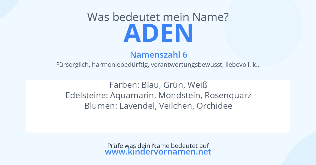 Was bedeutet der Name Aden?