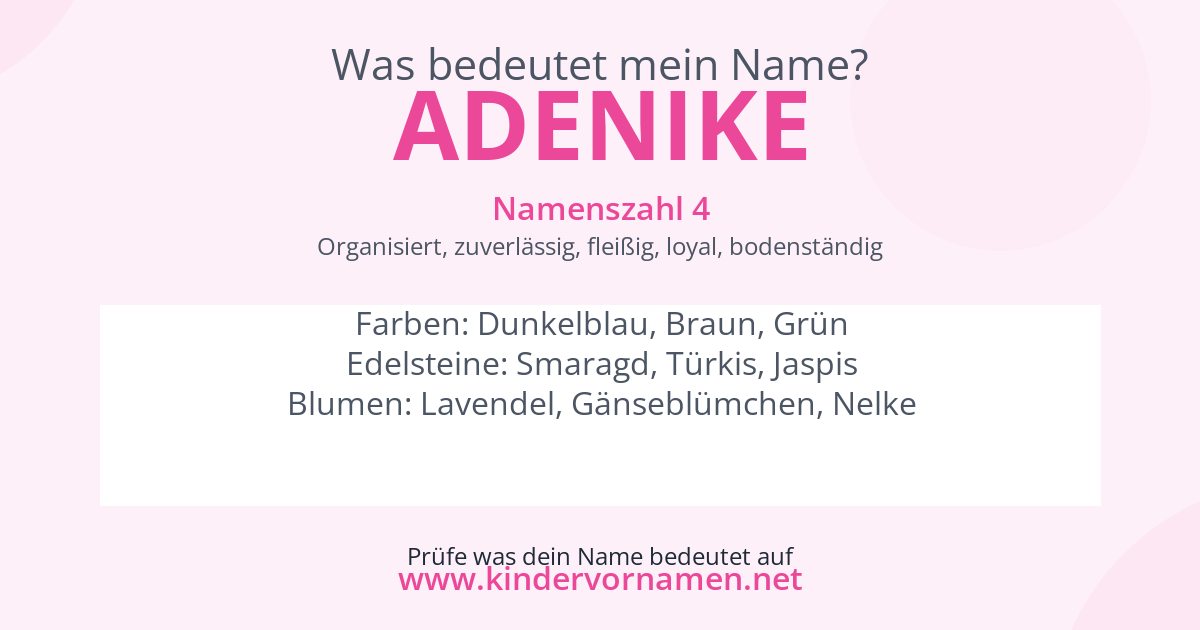 Was bedeutet der Name Adenike?