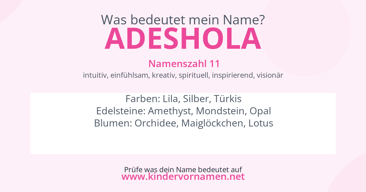 Was bedeutet der Name Adeshola?